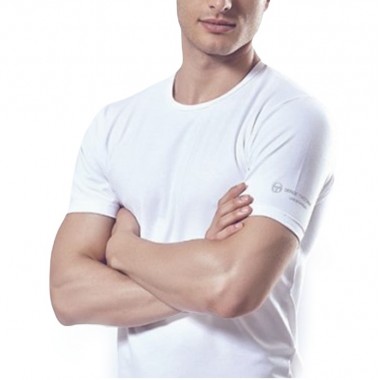 3 T-Shirt Man Elasticized Giro Collar Color Blanco y Negro TM550 - Sergio Tacchini