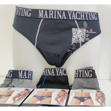 Confezione 6 Slip uomo in cotone colori blu grigio e nero MY705 - Marina Yachting