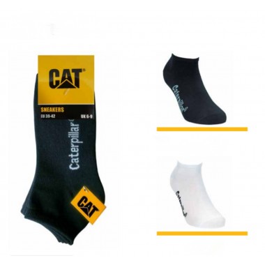 Confezione 3 paia di calze Sneaker in cotone colori bianco e nero CATU0061 - Cat