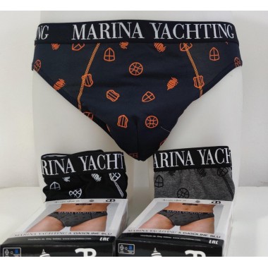 Confezione 6 Slip uomo cotone fantasia colori assortiti MY737E - Marina Yachting