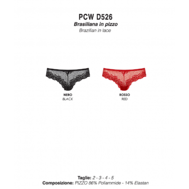 Confezione 6 brasiliana donna con pizzo PCW D526 - PIERRE CARDIN