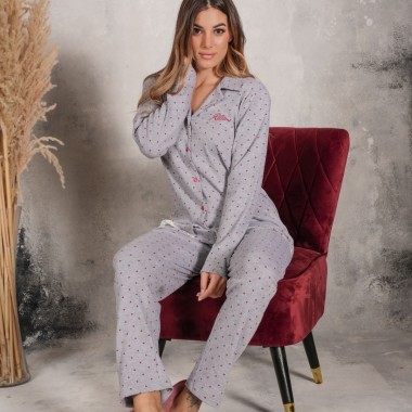 Offener Interlock-Pyjama für Damen 23D20001 - KISSIMO