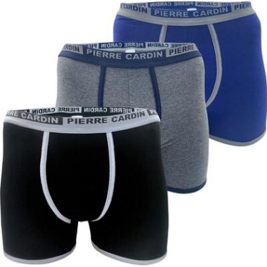 Confezione 3 Boxer uomo colori blu grigio e nero in cotone PCM E117 - Pierre Cardin