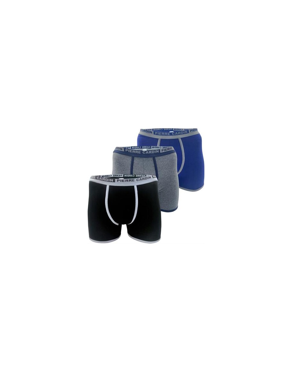 Confezione 3 Boxer uomo colori blu grigio e nero in cotone PCM E117 - Pierre Cardin