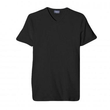 Confección 3 Camiseta Hombre v-neck algodón Interbloqueo negro y blanco B2Y112 - Navigate