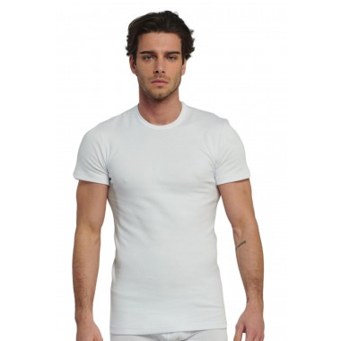 Interlock-Kurzarm-Herren-T-Shirt mit Rundhalsausschnitt WM400 - KISSIMO