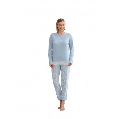 Damen Pyjamas Serafino Baumwolle 24D21000 - KISSIMO