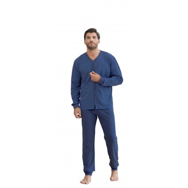 Herren-Pyjama mit offener Jacke, Baumwolle 24U01013 – KISSIMO