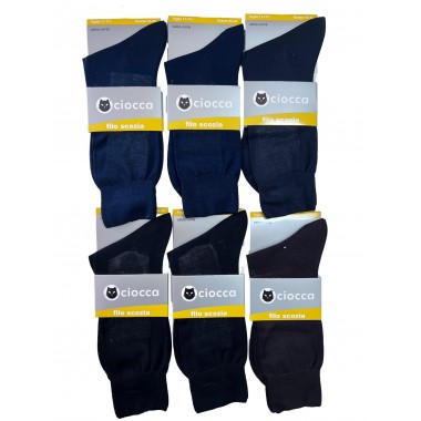 Pack 6 pairs Court socks Man Wire of Scotland Colors Black and Assorted Dark 310/1 - CIOCCA