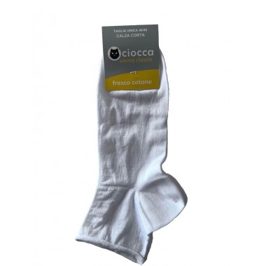 Pack de 6 pares de calcetines cortos de algodón para hombre, talla única, colores blanco, negro y azul art.773/1 - CIOCCA