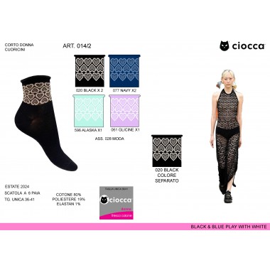 Pack 6 paires Chaussettes de cour Femme coton art. 014/2 - CIOCCA