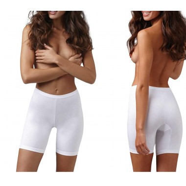 Mi-bas femme en coton stretch blanc, noir et nude Cinzia - Sligh