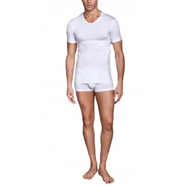 Pack de 3 T-shirt homme col V fibres mélangées blanc noir PCU 101 - Pierre Cardin