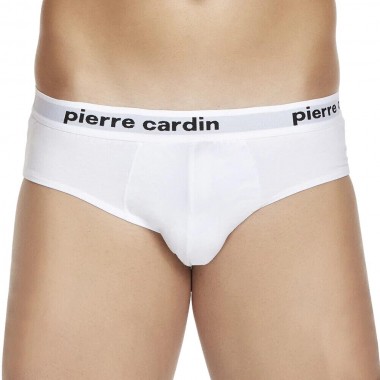 Lot de 3 slips élastiques pour homme, coloris noir et blanc assortis (noir-gris-mélange-marine) PCU 102 - Pierre Cardin