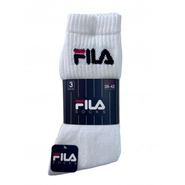 Multipack 3 paires Chaussettes de sport courtes unisexes en coton blanc noir gris et bleu F9505 - Fila