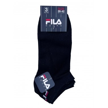 Multipack 3 paires fantôme unisexe coton blanc gris et bleu F9100 - Fila