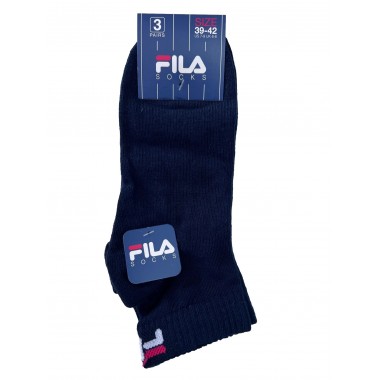 Multipack 3 paires Sports unisexe court coton gris noir et bleu F9300 - Fila