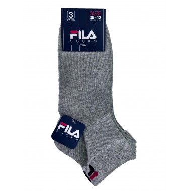 Multipack 3 paires Sports unisexe court coton gris noir et bleu F9300 - Fila