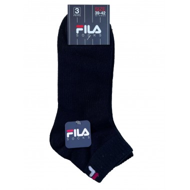 Multipack 3 paires Sports unisexe court coton gris noir et bleu F9300 - Fila