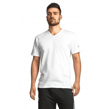 T-shirt col V manches mi-longues homme en coton blanc 6048 - Umbro