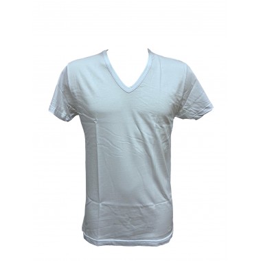 T-shirt col homme V coton manches courtes WT112- KISSIMO