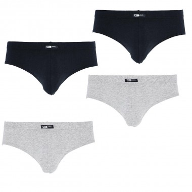 Pack 3 Boxen mit 2 Herren Baumwollslips schwarz sortiert 2396 - Cotonella