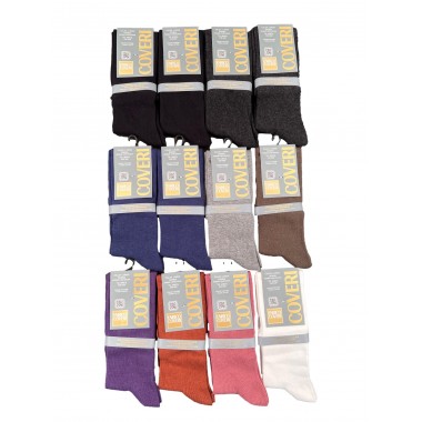 Pack 12 pairs Women's long warm cotton socks unique size Claudia - Enrico Coveri