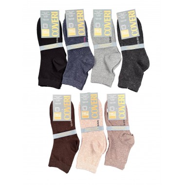 Pack 12 paires Chaussettes courtes en coton chaud taille unique Mara - Enrico Coveri