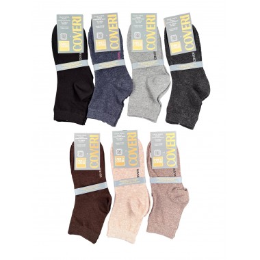 Pack 12 pairs Women's short warm cotton socks size unique Mara - Enrico Coveri