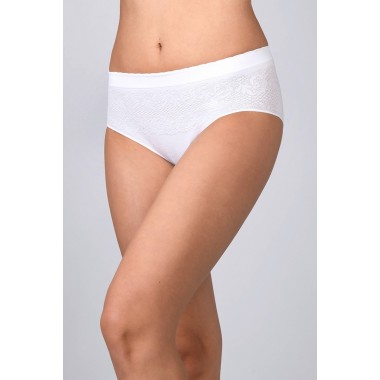 Lot de 3 slips femme midi soyeux fibres mixtes noir et blanc 311749 - Intimidea