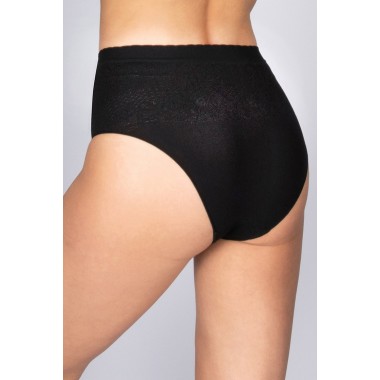 Lot de 3 slips femme midi soyeux fibres mixtes noir et blanc 311749 - Intimidea