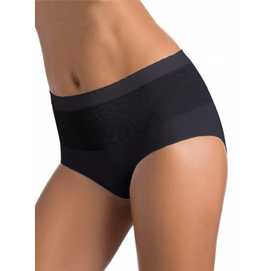 Multipack 3 Damen-Slips aus seidiger Baumwolle, Mischgewebe, Schwarz und Weiß 311759 - Intimidea