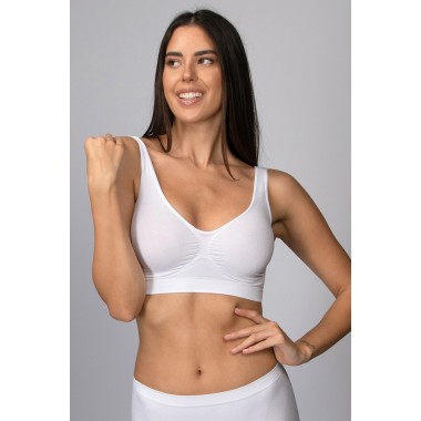 Soutien-gorge confort femme fibres mixtes noir blanc et peau 110577 - Intimidea