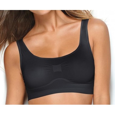 Soutien-gorge confort femme fibres mixtes noir blanc et peau 110577 - Intimidea