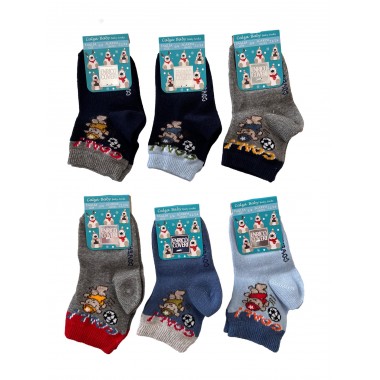 Pack 6 paires de chaussettes courtes sans glissement Puf - Enrico Coveri