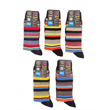 Pack 12 paires Chaussettes Hommes courts en coton Taille seulement couleurs assorties Happy Line - Enrico Coveri