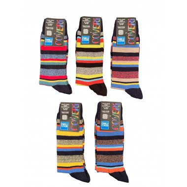 Pack 12 pares Calcetines Hombres cortos en algodón Tamaño sólo colores surtidos Happy Line - Enrico Coveri