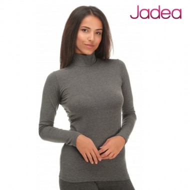 Women's long sleeve black blue and grey cotton loupe 4057 - Jadea