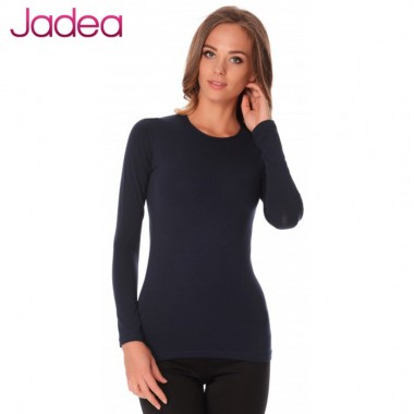 Femmes sous-vêtements Stripe Sleeve Long Couleur Noir Bleu et Gris Coton 4055 - Jadea