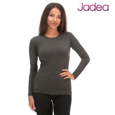 Ropa interior de mujer Stripe Sleeve Long Color Negro Azul y Grey Cotton 4055 - Jadea