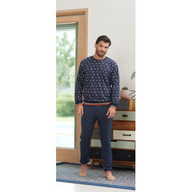 Pyjamas pour hommes Serafino Cotton 24U11011 - KISSIMO