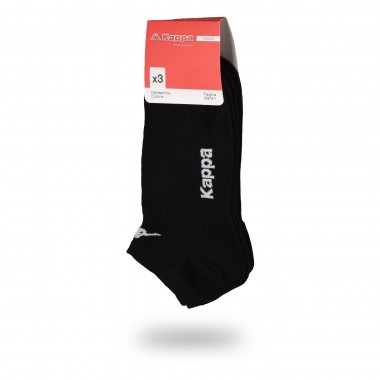 Multipack 3 paires chaussettes phantom unisexe dans Jersey couleurs noir et gris melange K006 - Kappa