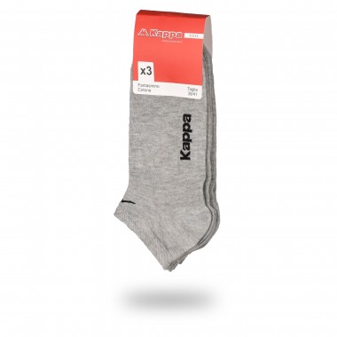 Multipack 3 paires chaussettes phantom unisexe dans Jersey couleurs noir et gris melange K006 - Kappa