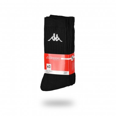 Multipack 3 pares calcetines hombre pista de tenis colores blanco, negro y gris melange K002 - Kappa