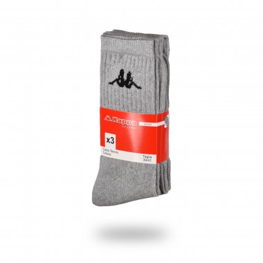 Multipack 3 pares calcetines hombre pista de tenis colores blanco, negro y gris melange K002 - Kappa