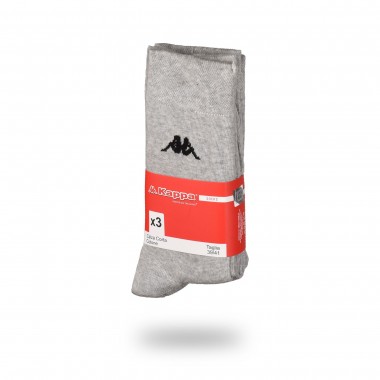 Multipack 3 paia calze uomo corte in Jersey colori bianco nero e grigio melange K546 - Kappa