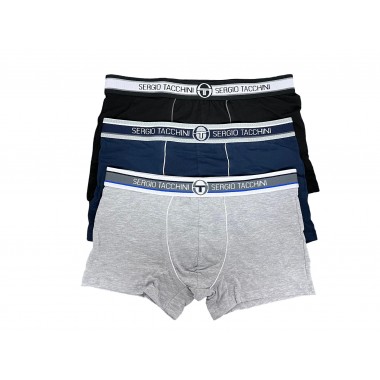 Pack 6 Boxer homme coton blanc et assorti (noir-bleu-gris m. ) 9000 - Sergio Tacchini