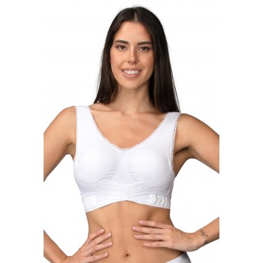 Soutien-gorge push-up avec des tasses extractibles et double gancetti triple réglage couleur noir blanc et peau 110974 - Intimid