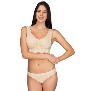 Push-up bra with removable cups and double hooks with triple adjustment, black, white and skin colors 110974 - Intimidea