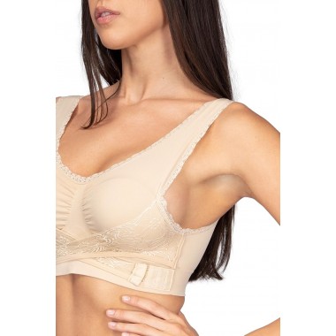 Push-up bra with extractable cups and double gancetti triple color adjustment black white and skin 110974 - Intimidea